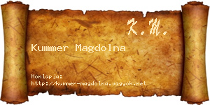 Kummer Magdolna névjegykártya